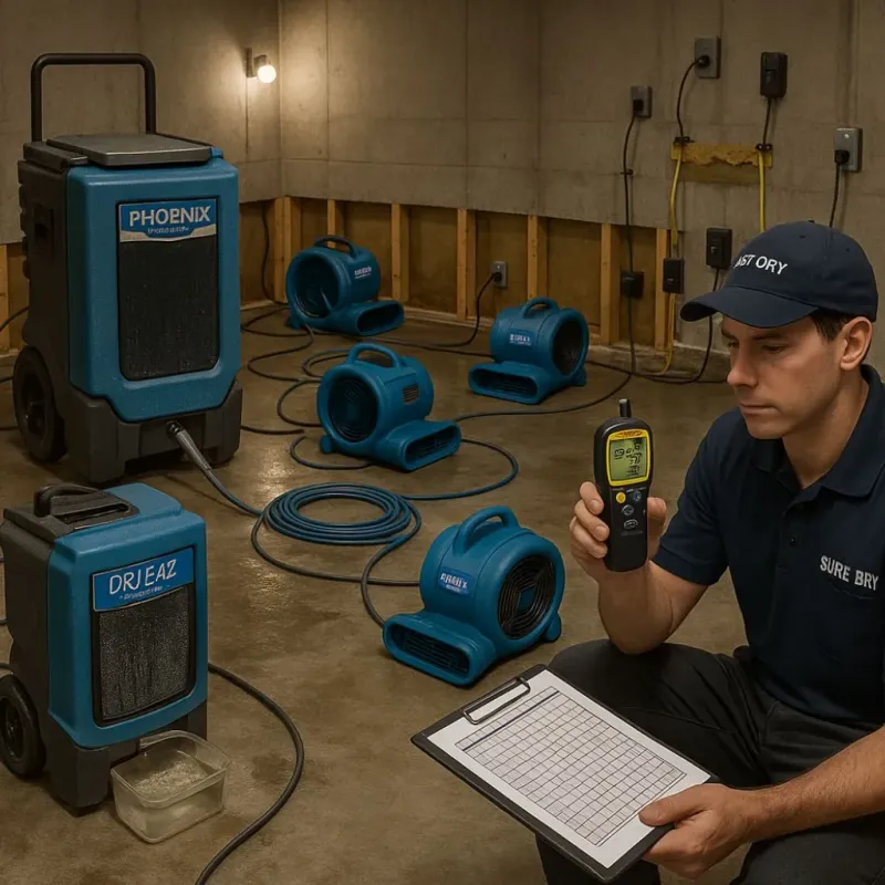 Structural Drying and Dehumidification process in Waupaca, WI